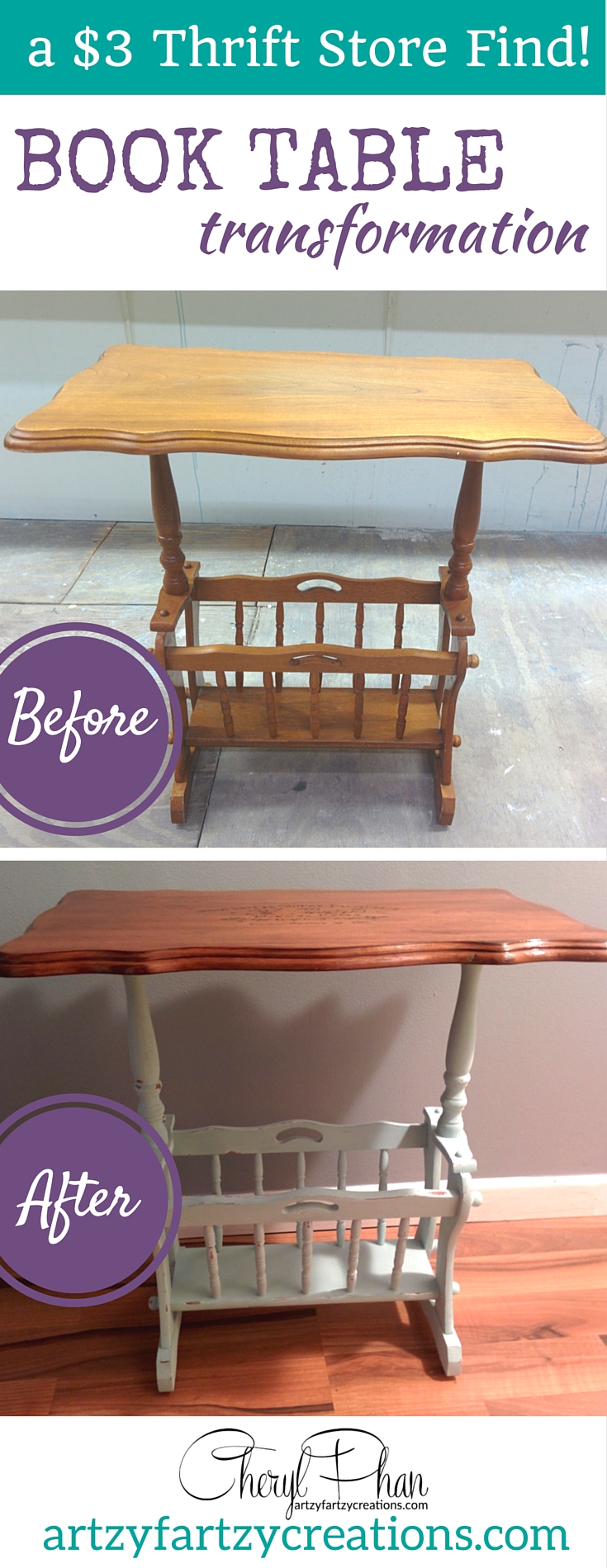 Pin it: $3 Thrift Store Furniture Makeover