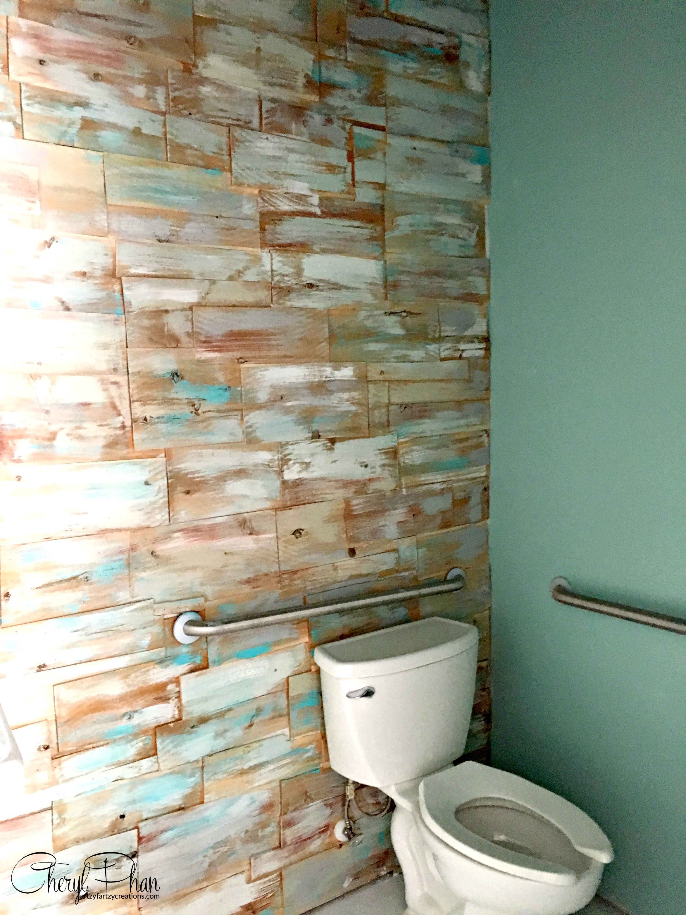 How to Install a Cedar Plank Bathroom Wall - Domestically Speaking