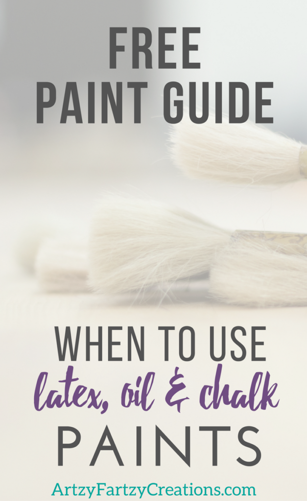 Free Paint guide for when to use latex paint, when to use chalk paint and when to use oil-based paints. Painting Tips by Cheryl Phan