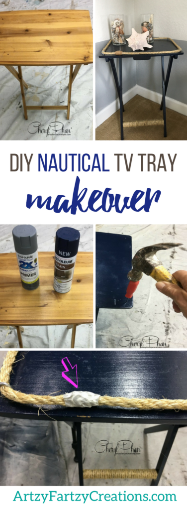 DIY Nautical TV Tray Makeover | Coastal Decor + DIY Projects by Cheryl Phan