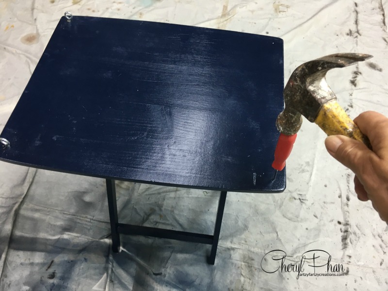 Nautical TV Tray Table Makeover | Cheryl Phan