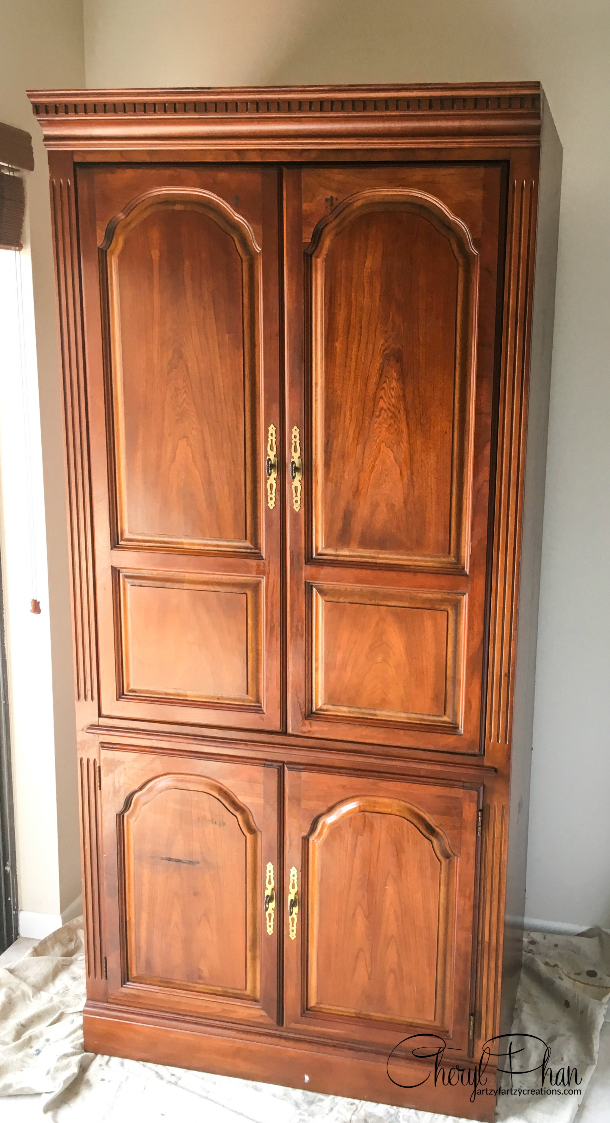 Short armoire deals with shelves