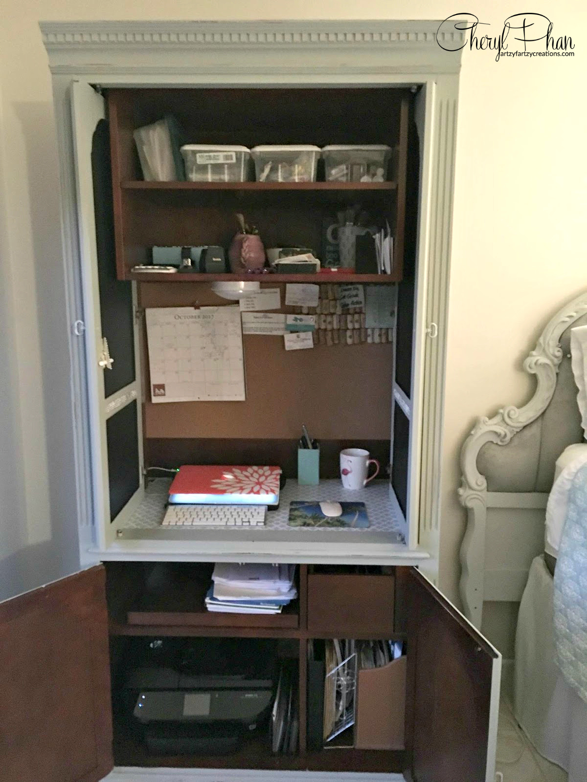 Office in an Armoire by Cheryl Phan