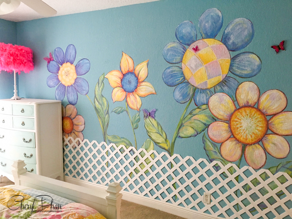 Painted Garden Girls Bedroom Ideas | Cheryl Phan