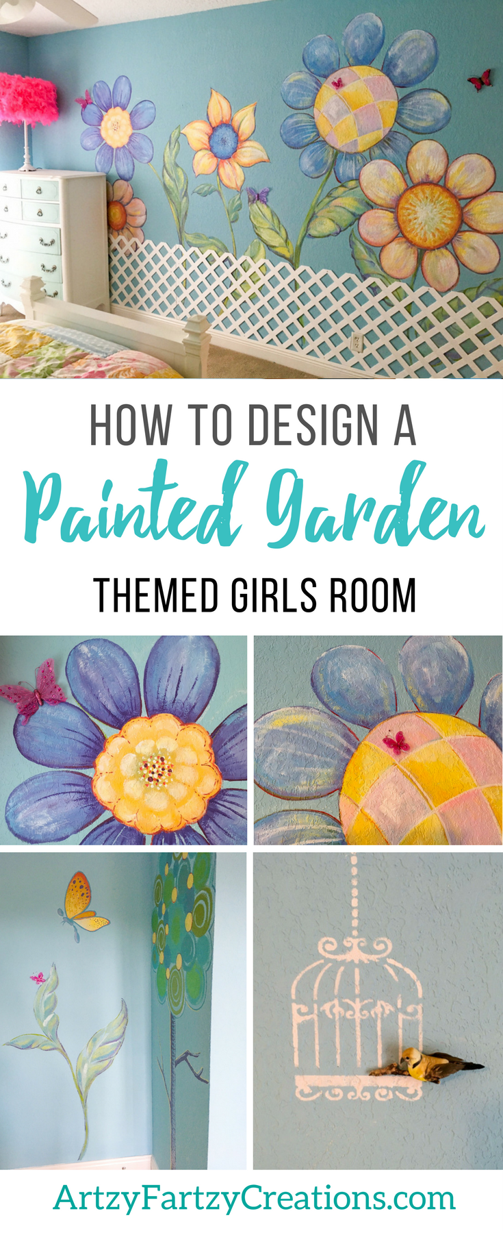 How to design a Garden-themed GIrls Bedroom by Cheryl Phan | Girls Bedroom Ideas | Mural Ideas | Secret Garden | Faux FInishing