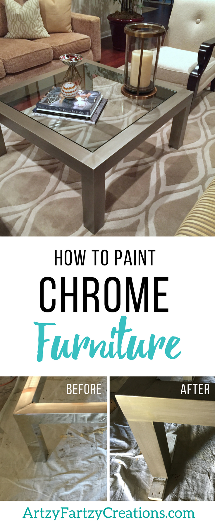 How to Paint Chrome Furniture by Cheryl Phan | Furniture Painting Ideas | Metallic Furniture Finish