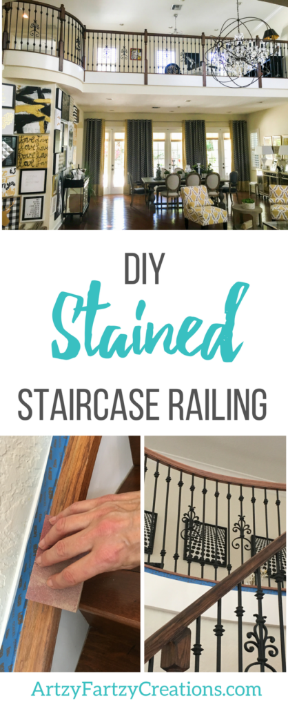 Dark Stained Staircase Rail by Cheryl Phan | How to Stain Wood | How to Stain a Staircase | Stairs Makeover