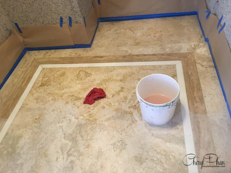 How to Paint Tile-ArtzyFartzy Creations-Cleaning floor