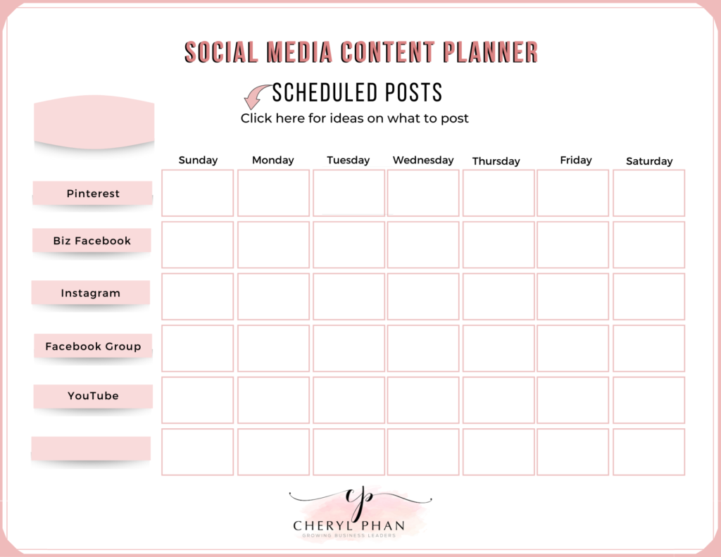 social media content planner_by Cheryl Phan