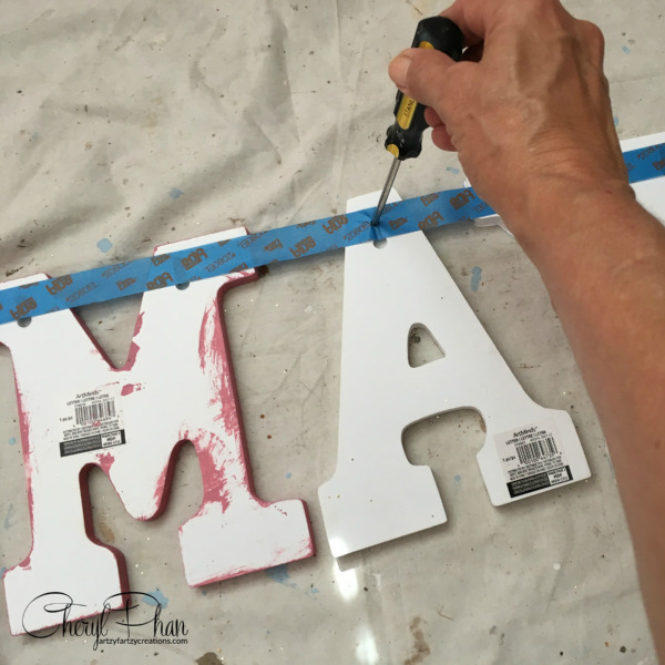 How to Hang Wood Letters on a Wall with Tape