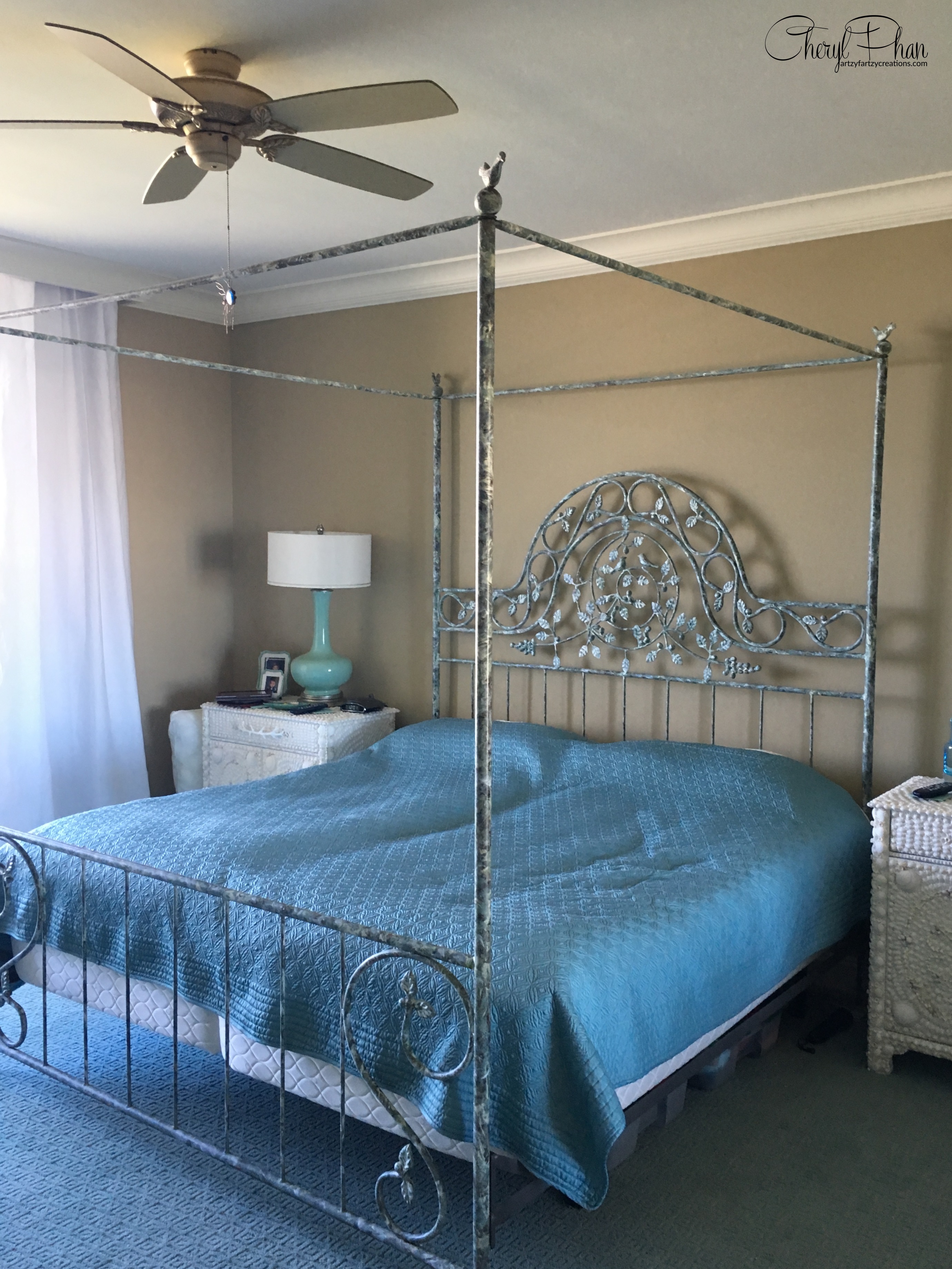 Painted iron deals bed