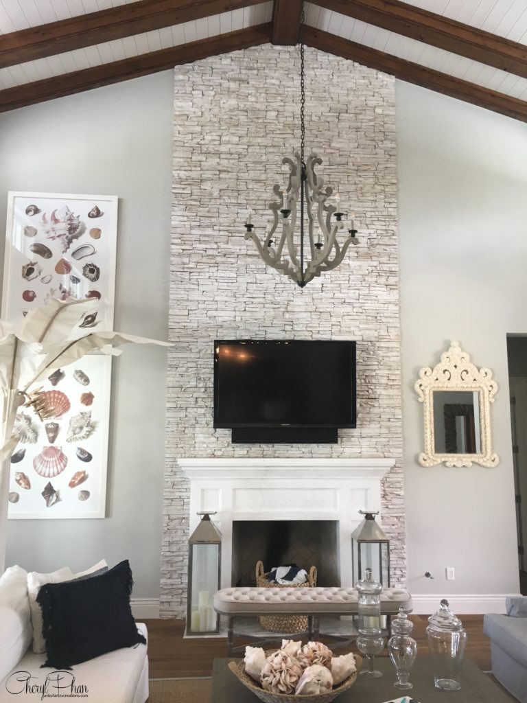 How to white wash a brick fireplace in one easy step