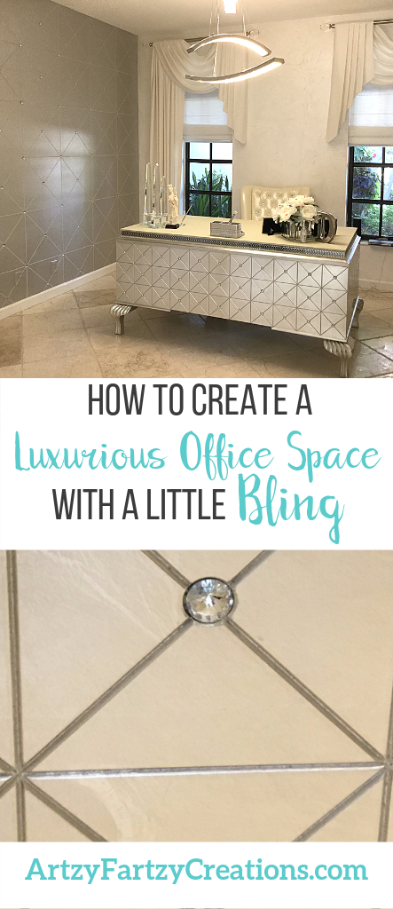 How to create a luxurious office space with a little bling by Cheryl Phan of ArtzyFartzyCreations.com