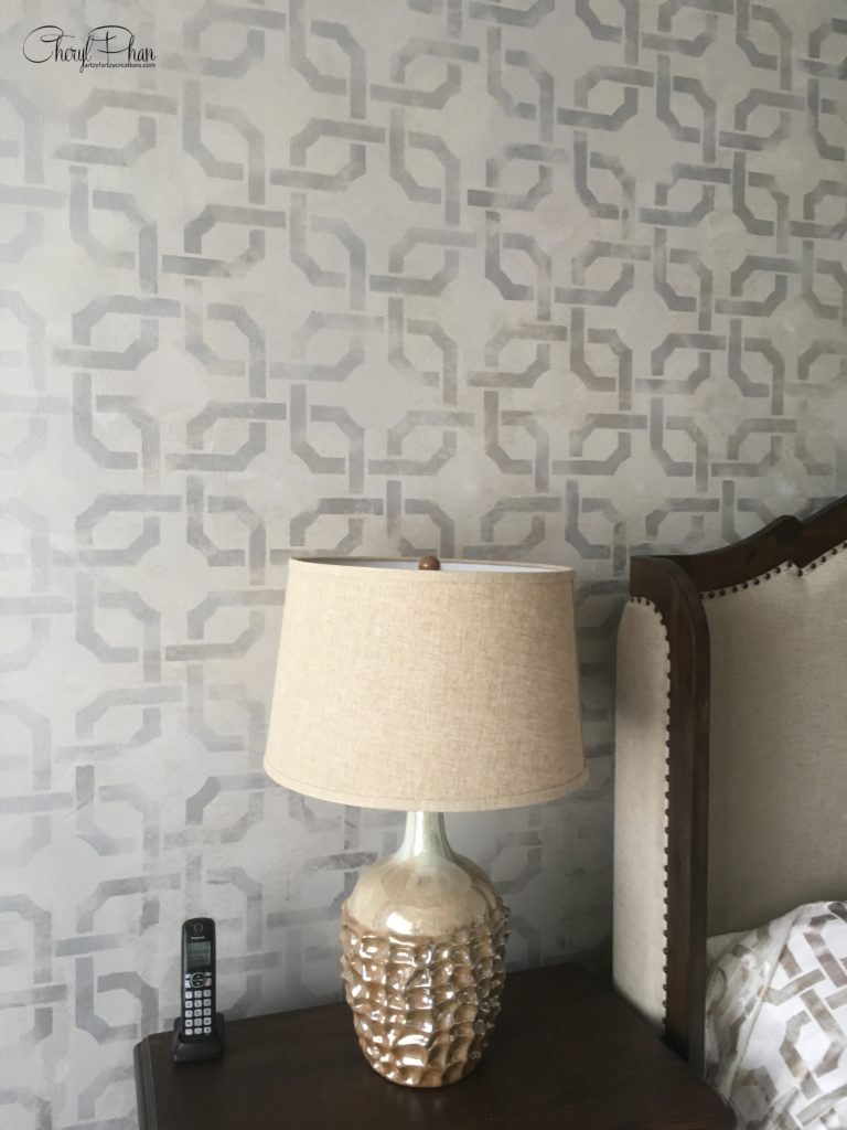 Prints Charming - Contemporary Stencil Wall design Makes a Statement by Cheryl Phan @ ArtzyFartzyCreaations.com