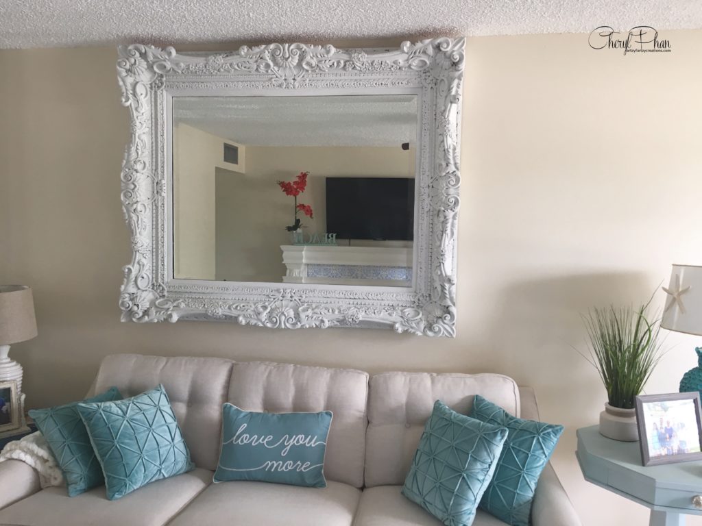 Budget-Friendly Home Makeovers - Mirror Makeover by Cheryl Phan @ ArtzyFartzyCreations.com