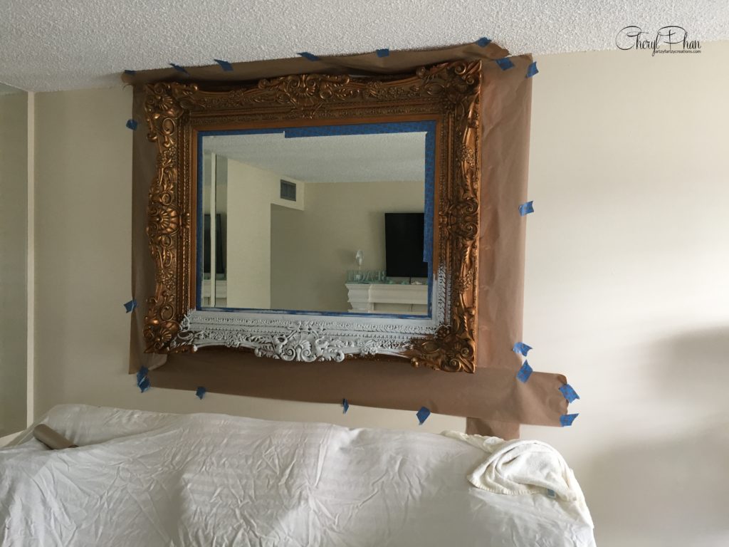 Budget-Friendly Home Makeovers - Mirror Makeover by Cheryl Phan @ ArtzyFartzyCreations.com