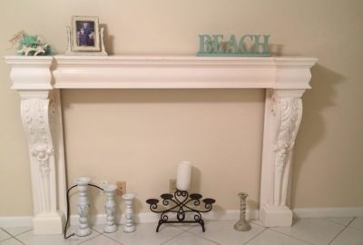 Portuguese Tile Fireplace Surround by Cheryl Phan@ArtzyFartzyCreations.com #diy #fireplacesurround