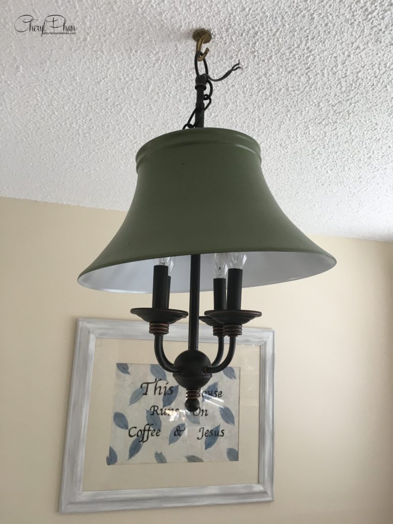 Thrift store chandelier makeover for $15 