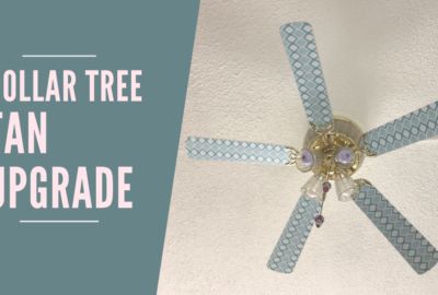 Update your ceiling fan with style using contact paper from the Dollar Tree for just $1.00