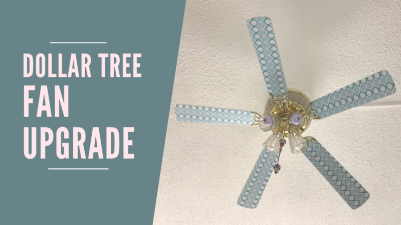 Update your ceiling fan with style using contact paper from the Dollar Tree for just $1.00