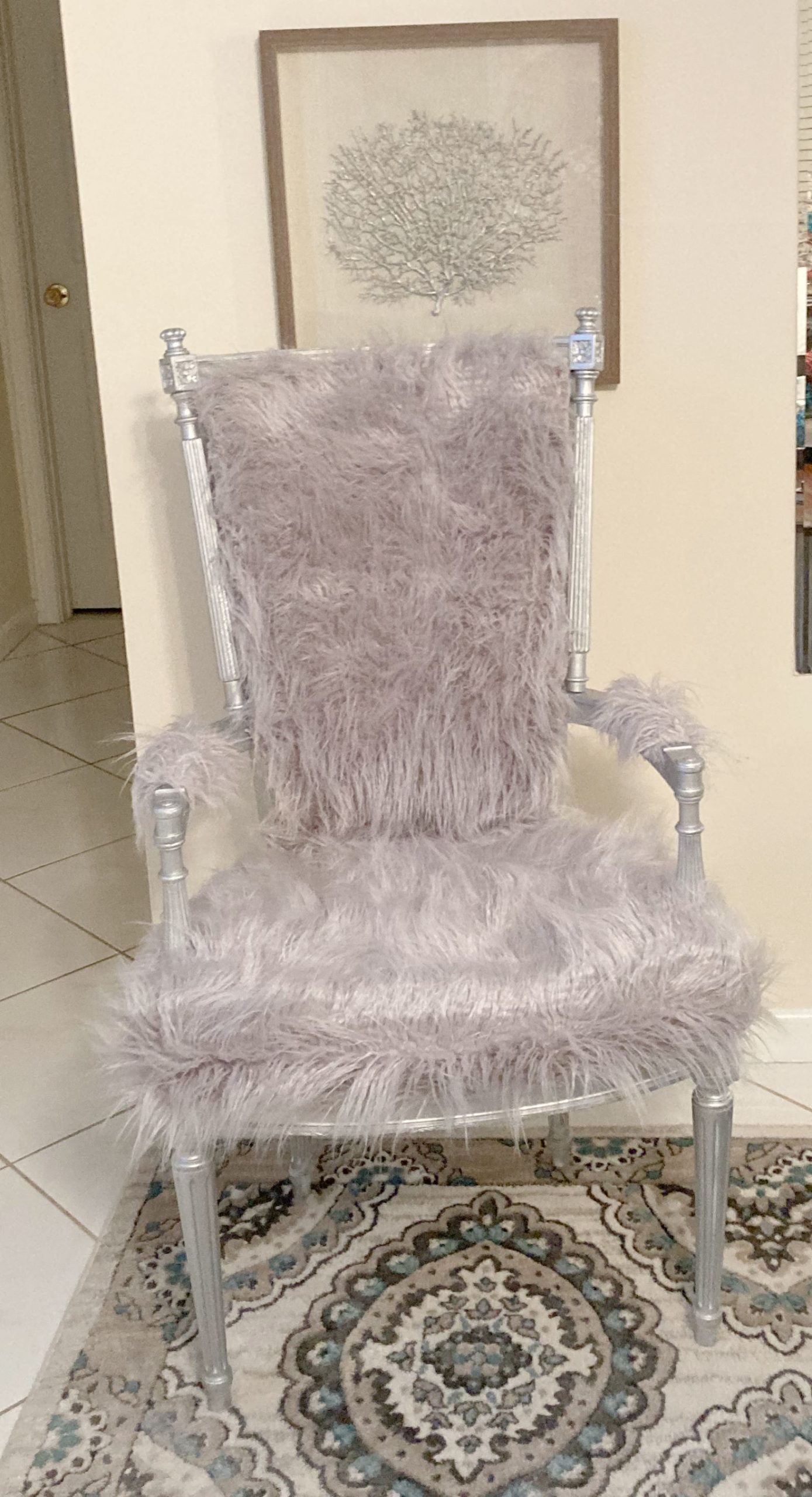 How to Reupholster a Chair with Fur - Artzy Fartzy Creations