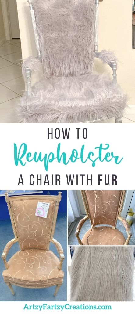 How to Reupholster a Chair with Fur - Artzy Fartzy Creations