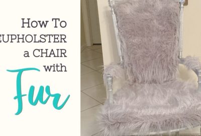 How to reupholster a chair with fur_ArtzyFartzyCreations.com