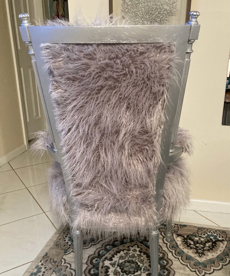 How to Reupholster a Chair with Fur - Artzy Fartzy Creations