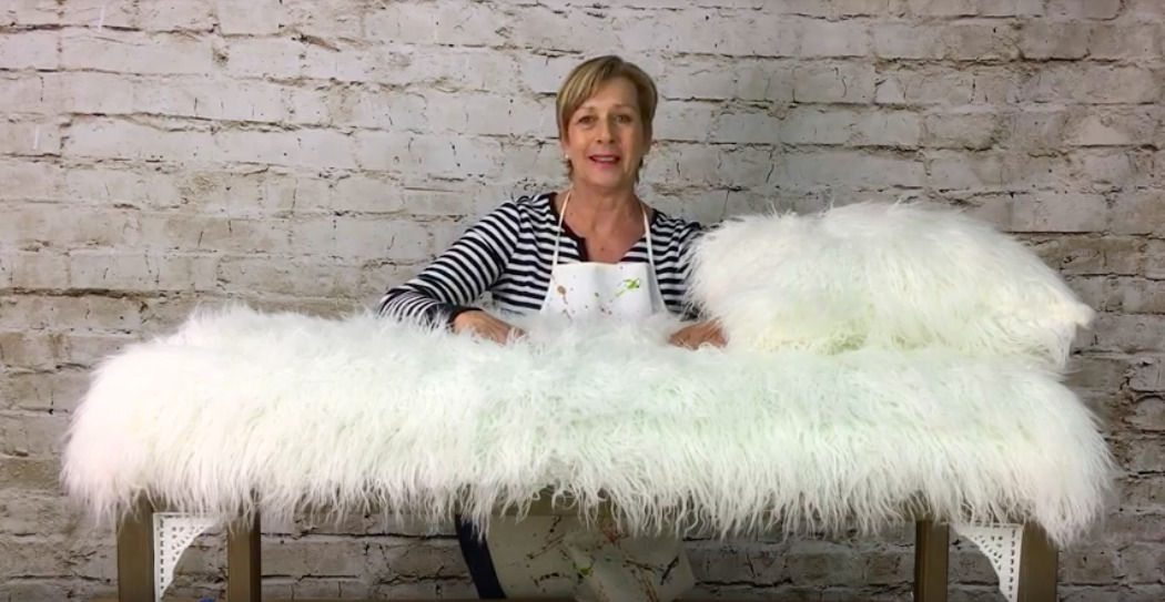 How to turn a coffee table into a fur bench