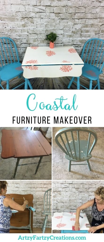 Coastal table and chairs makeover by Cheryl Phan