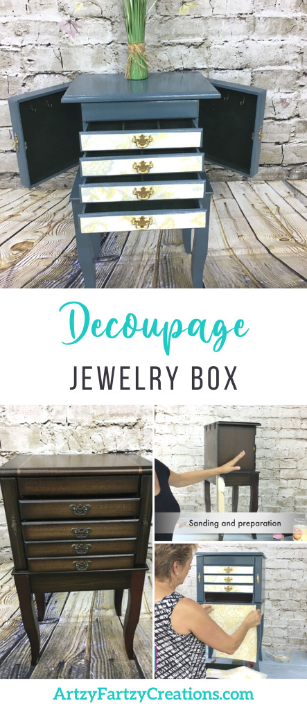 Decoupage Jewelry Box - Artzy Fartzy Creations