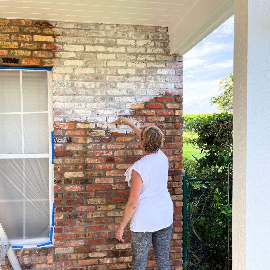 DIY Lime Wash Update for Brick Homes