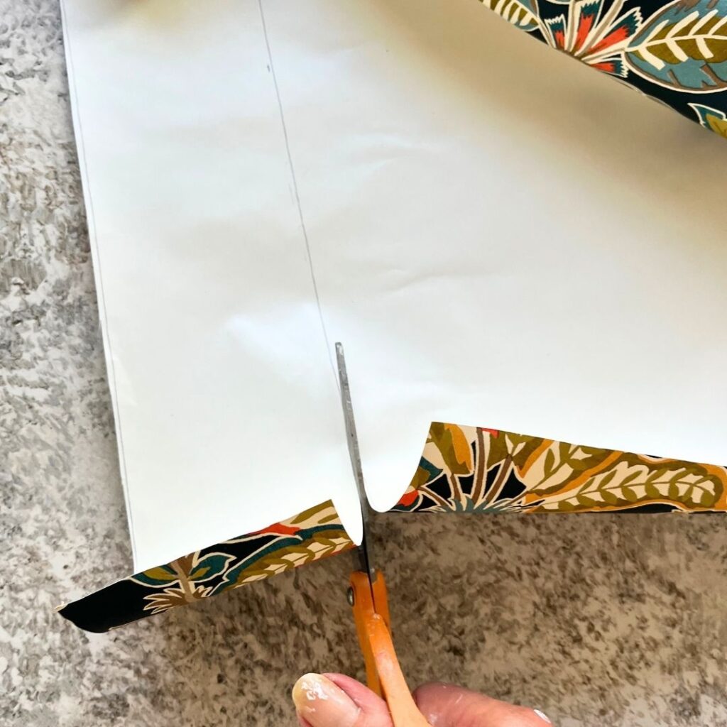 Drawer wallpaper transformation, a creative DIY home decor project.