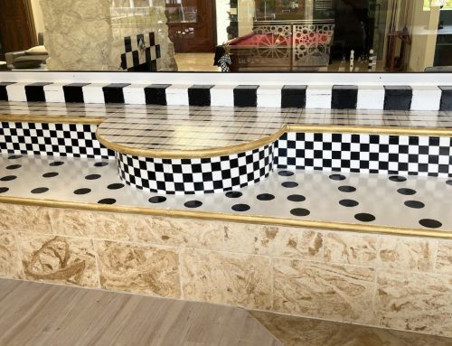 How to Paint a Checkered Pattern on Tile (Makenzie Childs Inspired)